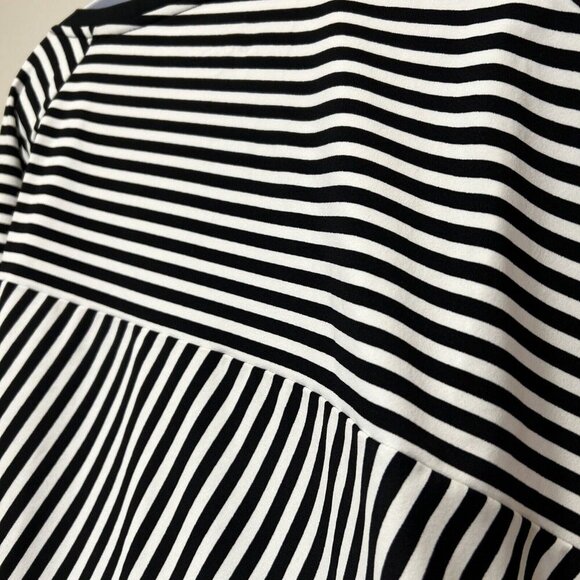 Coolibar Size 3X Black White Stripe Top 50+ Sun Protection Pullover Long Sleeve - Picture 5 of 8